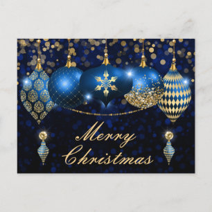 Postal Festiva Baloncesto de los Navidades Royal Blue y Gold