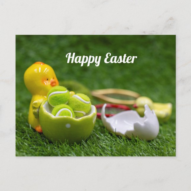 Postal Festiva Baloncesto de tenis para vacaciones de Pascua con  (Anverso)