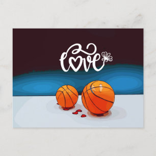 Postal Festiva Baloncesto  del jugador con amor día de San Valent