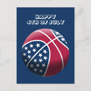 Postal Festiva Baloncesto Feliz 4 de Julio