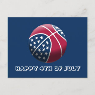 Postal Festiva Baloncesto Feliz 4 de Julio