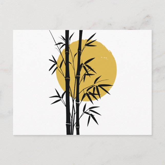 Postal Festiva Bambú y luna (Anverso)
