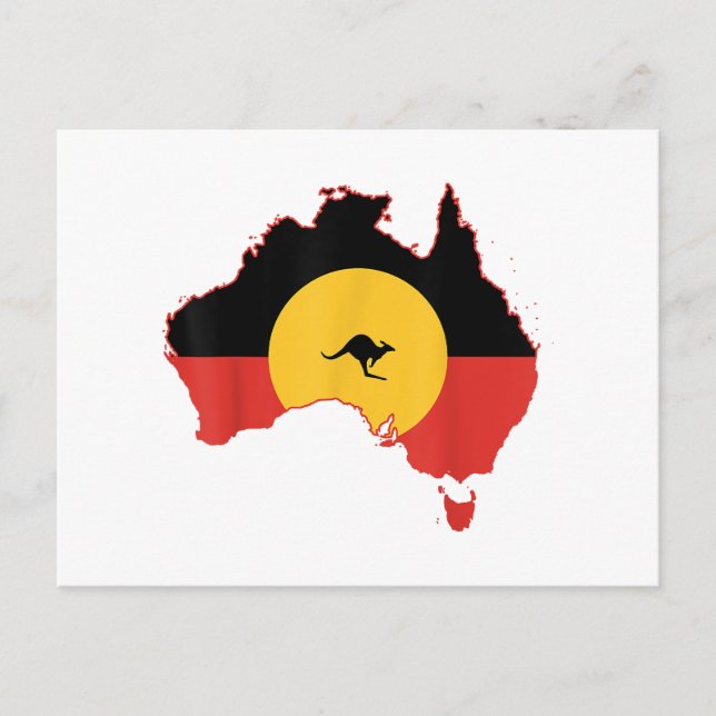 Postal Festiva Bandera aborigen camiseta bandera australiana rega (Anverso)