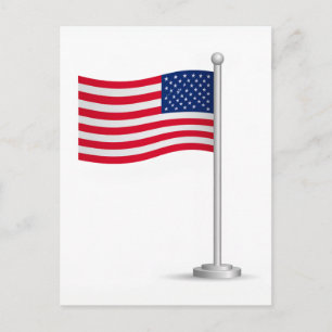 Postal Festiva bandera americana