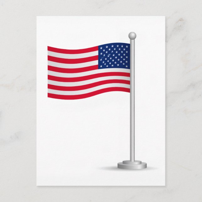 Postal Festiva bandera americana (Anverso)