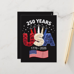 Postal Festiva Bandera Americana 250 Aniversario de EE. UU. 250 A