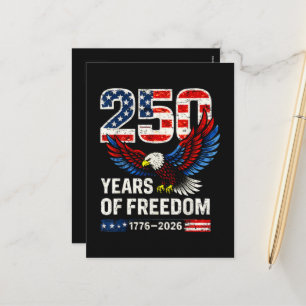 Postal Festiva bandera americana aniversario 250 EE. UU.