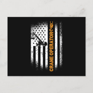 Postal Festiva Bandera Americana de la construcción del operador