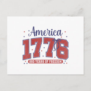 Postal Festiva Bandera Americana del 4 de Julio Vintage 250 Años 