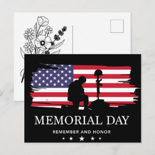 Postal Festiva Bandera Americana del Día de los Caídos para Celeb
