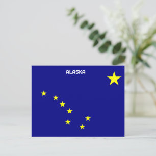 Postal Festiva Bandera de Alaska