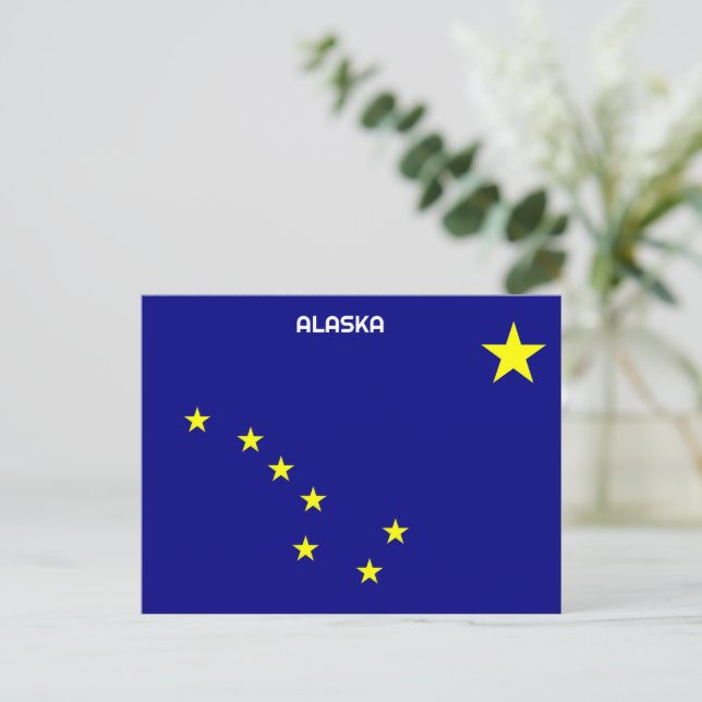 Postal Festiva Bandera de Alaska (Anverso de pie)