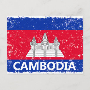 Postal Festiva Bandera de Camboya