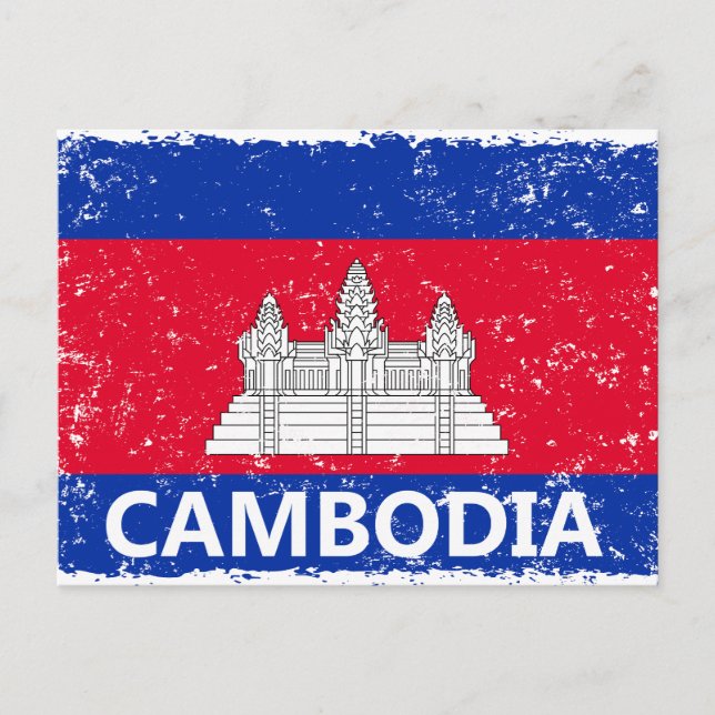 Postal Festiva Bandera de Camboya (Anverso)