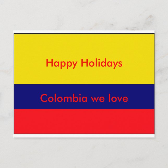 Postal Festiva Bandera de Colombia (Anverso)