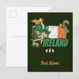 Postal Festiva Bandera de cosecha de Irlanda San Patricio