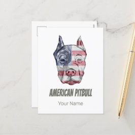 Postal Festiva Bandera de cosecha estadounidense Pitbull Terrier 