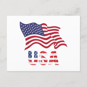 Postal Festiva Bandera de EE. UU. Americana Estados Unidos de Amé