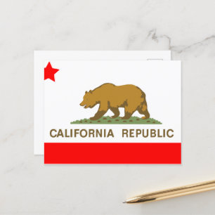 Postal Festiva Bandera de la República de Oso del Estado de Calif