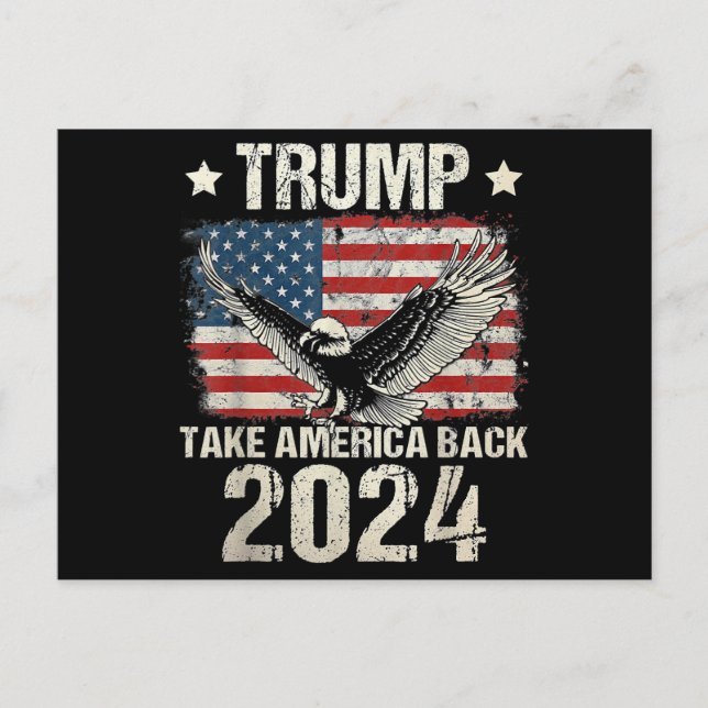 Postal Festiva Bandera de Trump 2024 devuelve a Estados Unidos a  (Anverso)