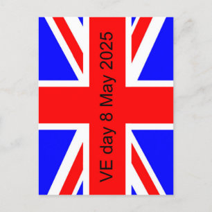 Postal Festiva Bandera del Reino Unido Día VE 2025