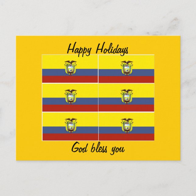 Postal Festiva bandera ecuatoriana (Anverso)