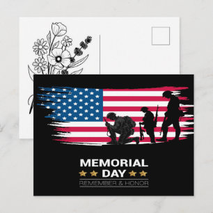 Postal Festiva Bandera estadounidense del Día de los Caídos para 