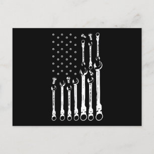 Postal Festiva Bandera Mecánica Mecánica Americana Bandera Patrió