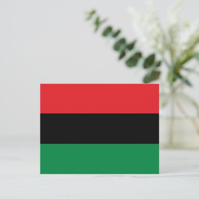 Postal Festiva Bandera panafricana UNIA Kwanzaa simple moderna (Anverso de pie)