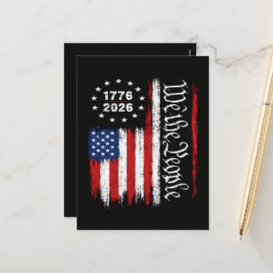 Postal Festiva Bandera Patriótica Nosotros El Pueblo 1776 2026