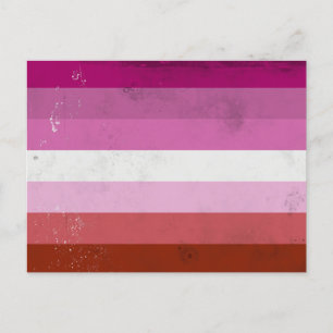 Postal Festiva Bandera Rosa Lesbiana