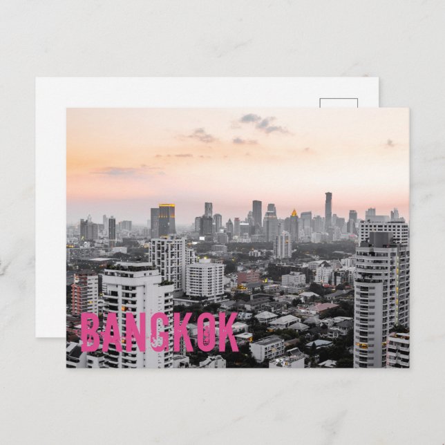 Postal Festiva Bangkok sukhumvit skyline sunset regalo de arte fi (Anverso / Reverso)