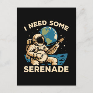 Postal Festiva Banjo astronauta Serenade Sonido cósmico