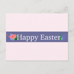 Postal Festiva Banner de Happy Easter Purple