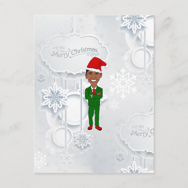 Postal Festiva barack obama santa (Anverso)