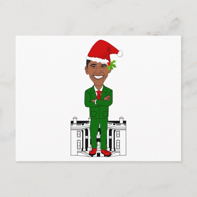 Postal Festiva barack obama santa claus (Anverso)