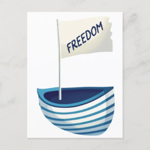 Postal Festiva Barco de la libertad náutica