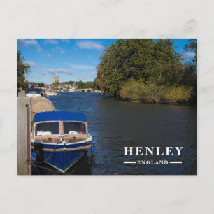 Postal Festiva Barco en el río Támesis Henley-on-Thames