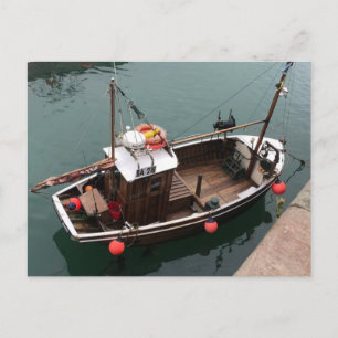 Postal Festiva Barco pesquero en el puerto de Portpatrick, Wigtow