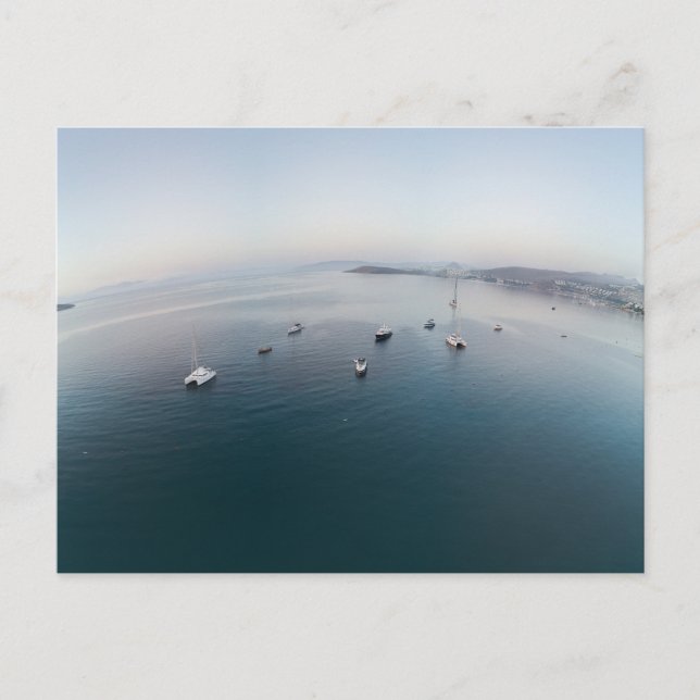 Postal Festiva Barcos de tierra curvados (Anverso)