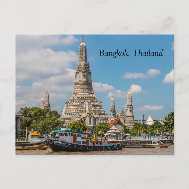 Postal Festiva Barge sailing pas Wat Arun (Anverso)