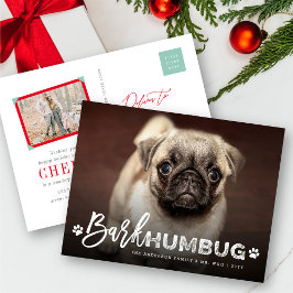 Postal Festiva Bark Humbug Typography Dog Lover Foto Funny Mascot
