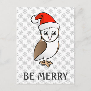 Postal Festiva Barn Owl Santa