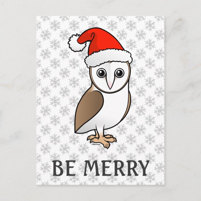 Postal Festiva Barn Owl Santa (Anverso)