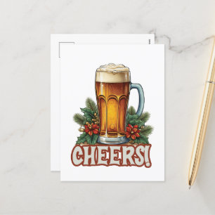 Postal Festiva Barra de arte de palabras Gratis Beer Cheers