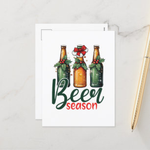 Postal Festiva Barra divertida de arte de la temporada de cerveza