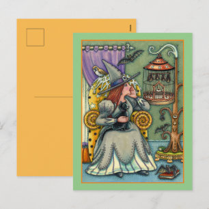 POSTAL FESTIVA BASTANTE BIEN, CAT Y SUS MASCOTAS, BAT CAGE, HALLO