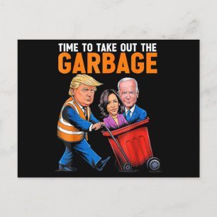 Postal Festiva Basura para Trump 2024 Es hora de tomar Garb