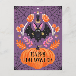 Postal Festiva Bat Happy Halloween