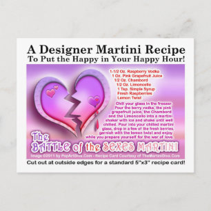 Postal Festiva Batalla de los Sexos Valentine Martini Postc